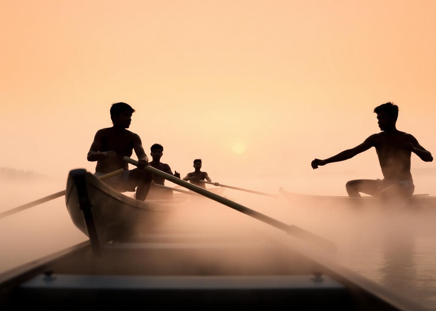 Training at dawn on the backwaters